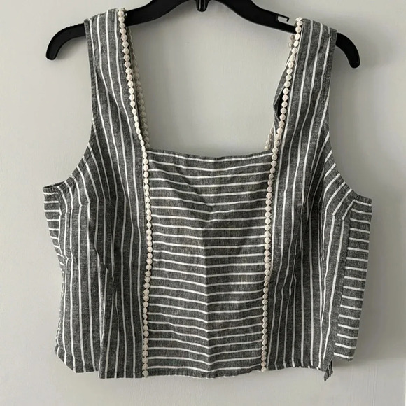 Marine Layer Stella Stripe Grey White Tank Size Extra Large NWT - Picture 3 of 4